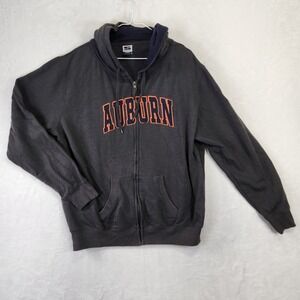Stadium Athletics Auburn Tigers Full Zip Hoodie Men's XXL Gray‎ Orange Logo